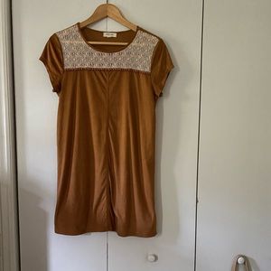 Mustard/brown suede dress